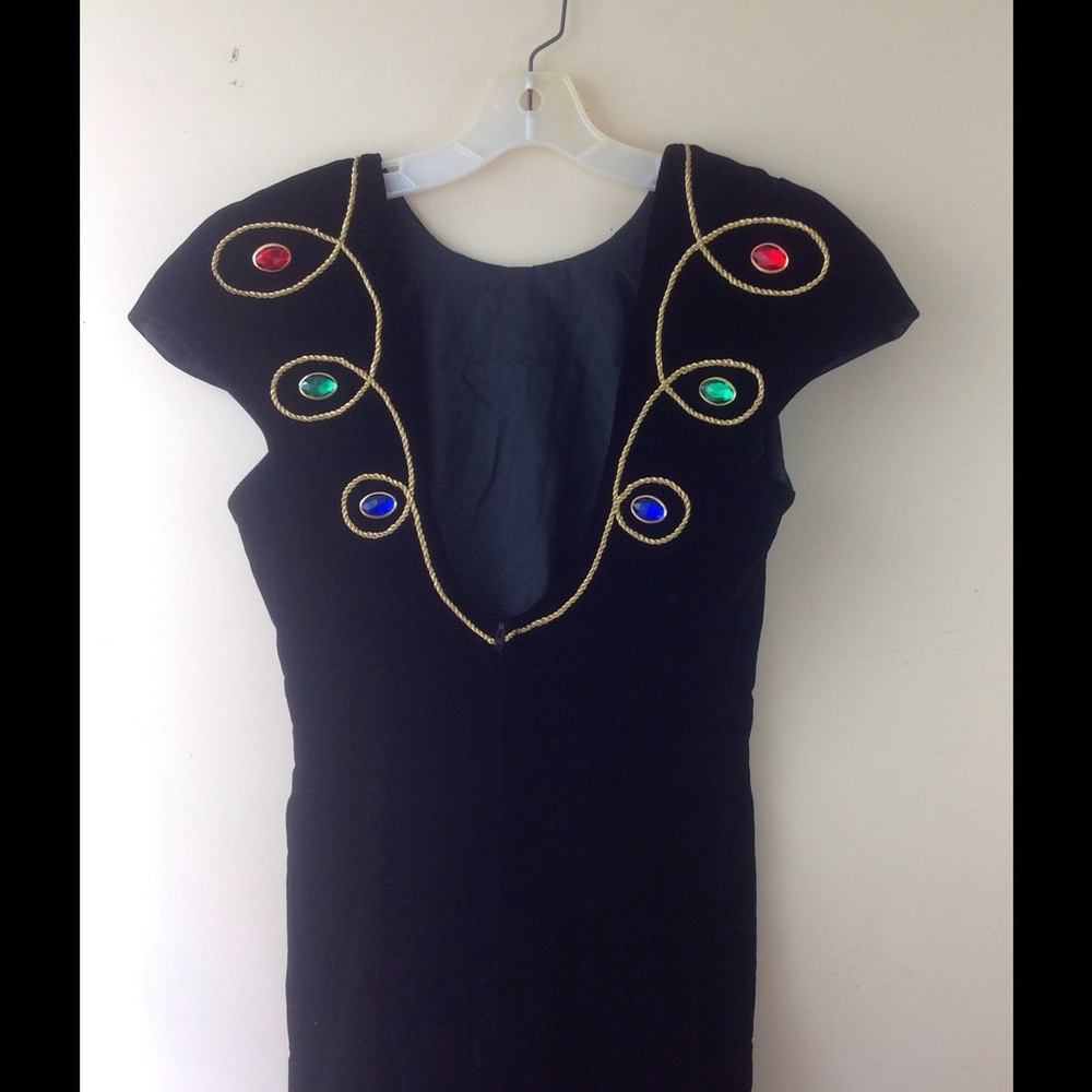 Vintage Jessica Howard Black Rhinestone Dress